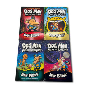Dog Man By Dav Pilkey Set Of 4 Hardback Books Kids Comics Easy Reading